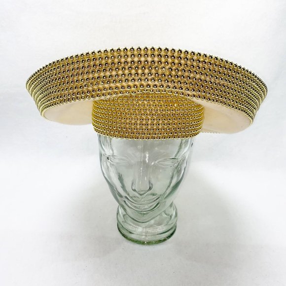 Ellie Fine Hats Cream & Gold Dramatic Wool Hat main image 15